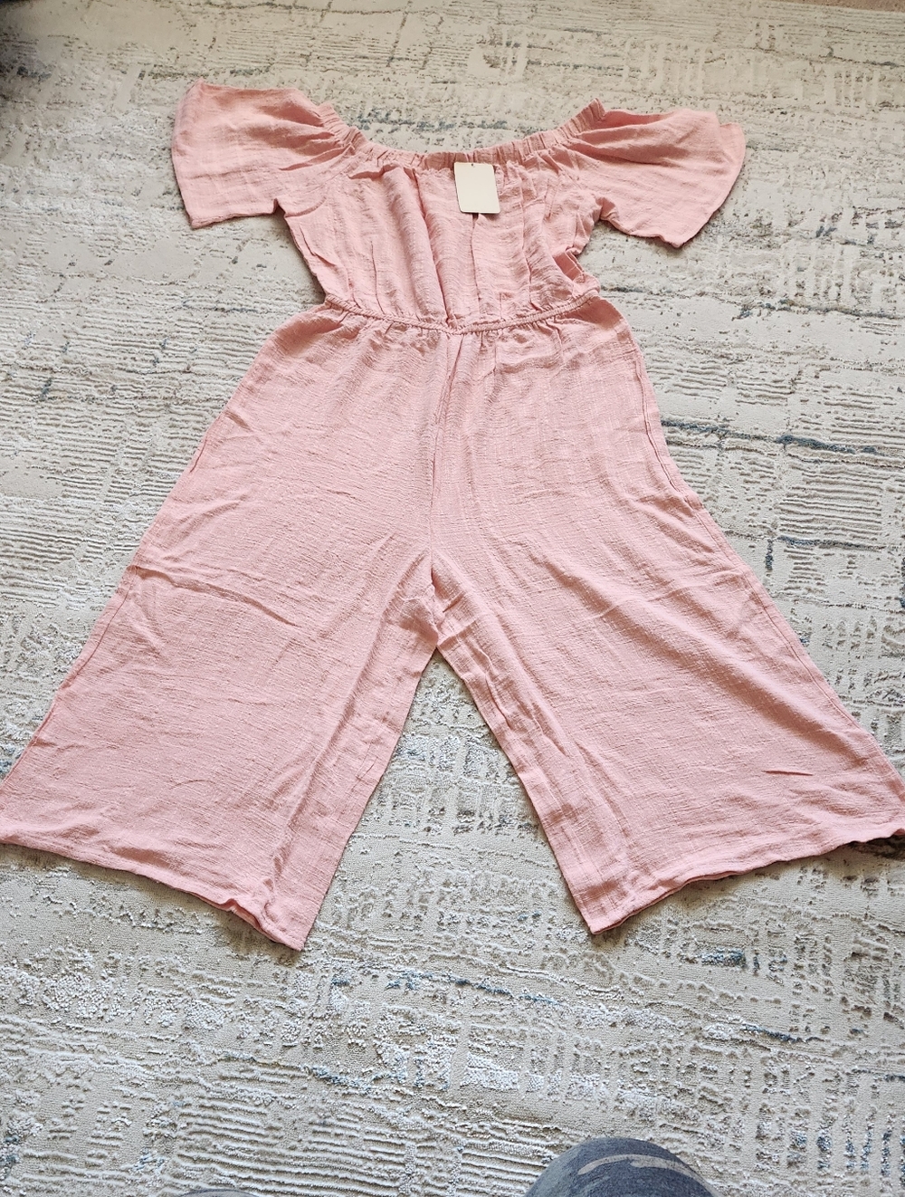 NEW love J Pale Pink Off-Shoulder Wide-Leg Jumpsuit